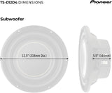 Pioneer TS-D12D4 - Powerful 12-inch Subwoofer, 2000 Watts Peak Power, Dual 4 Ohms Voice Coil for Deep Bass