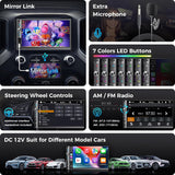 Double Din Car Stereo with 7" HD Touchscreen, Wireless Apple Carplay & Android Auto, Bluetooth, 240W, SWC, Subwoofer Output, Mirror Link, FM/AM Car Radio Receiver, Backup Camera